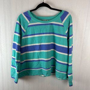 Wildfox sweatshirt green and‎ blue strip size XL
